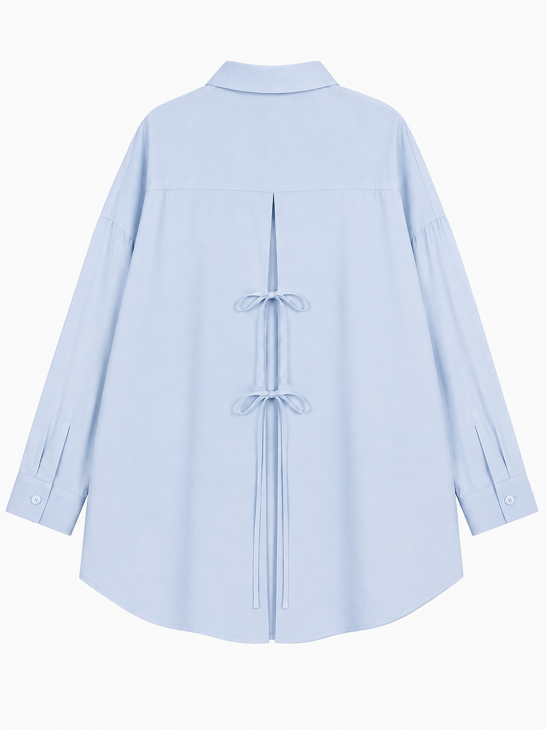 Chemise Oversize à Laçage – Bleu Ciel