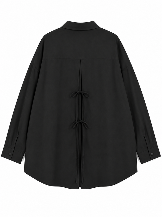 Chemise Oversize Ă Laçage â Noir