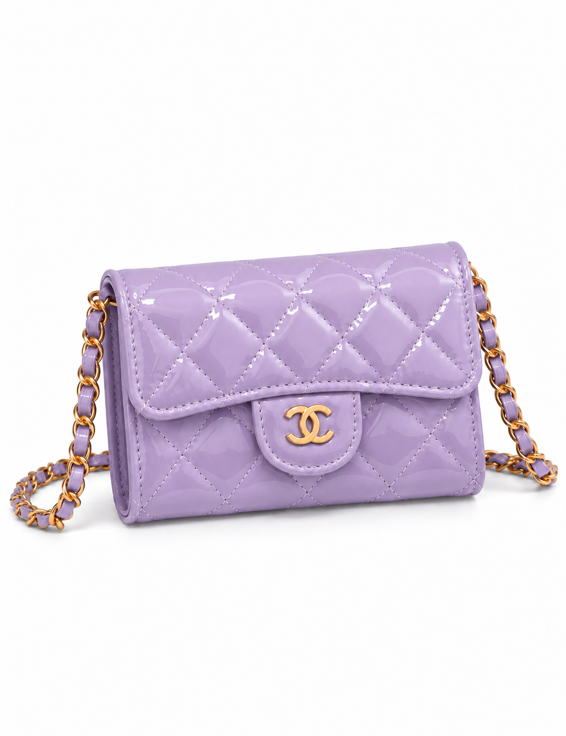 Mini Sac à Bandoulière -Glassy Violet- Détails
Dorés