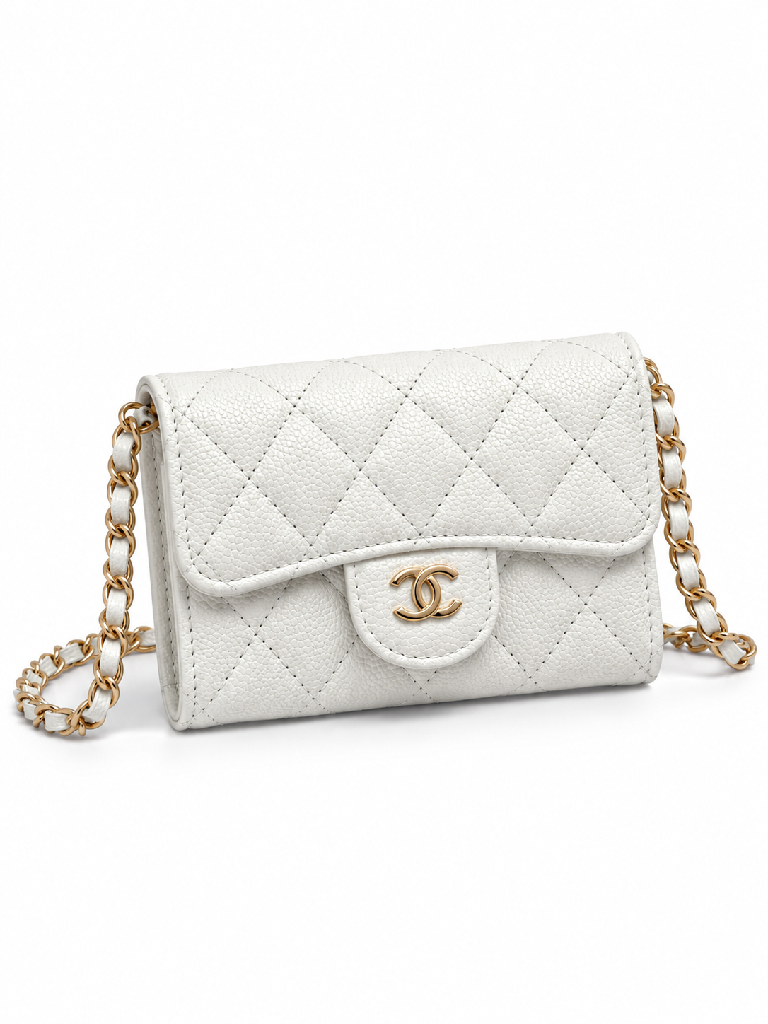 Mini Sac à Bandoulière - Cuir
Grainé Blanc - Détails
Dorés