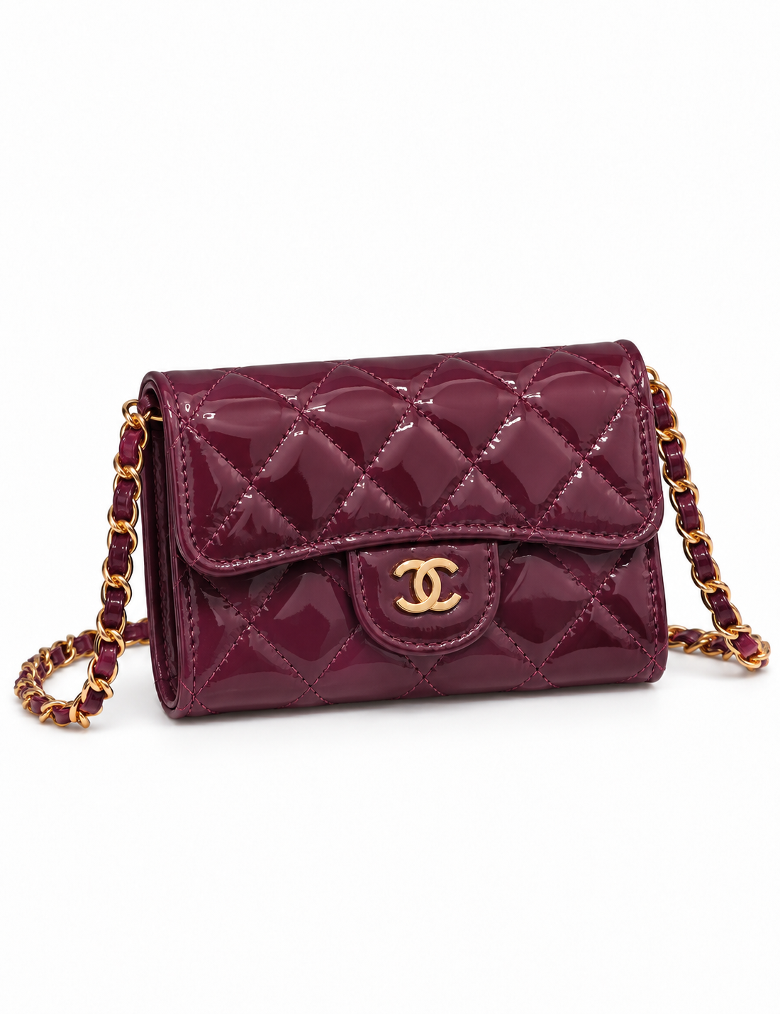 Mini Sac à Bandoulière -Glassy Prune - Détails
Dorés