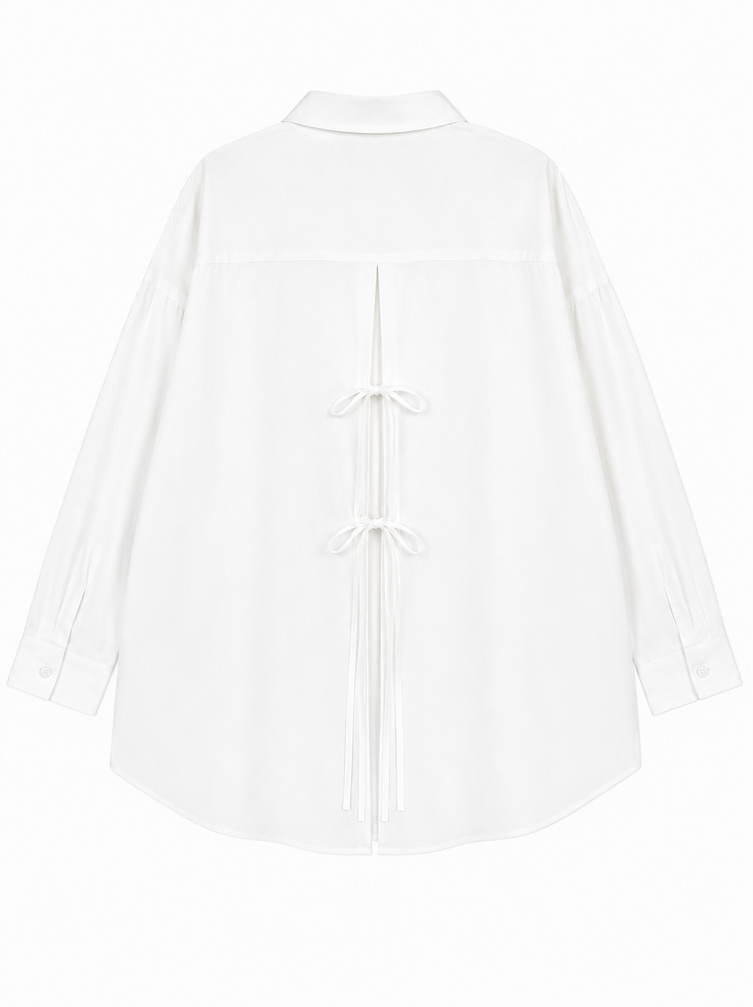 Chemise Oversize à Laçage – Blanc