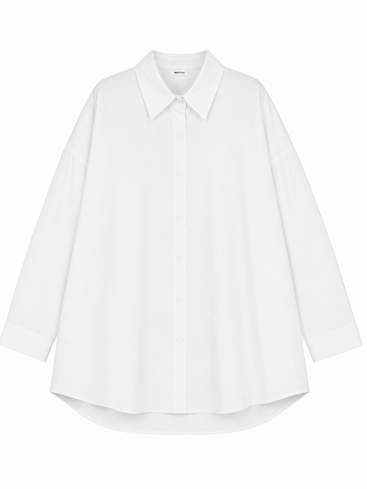 Chemise Oversize à Laçage – Blanc