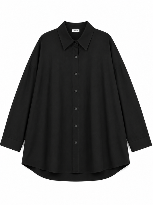 Chemise Oversize à Laçage – Noir