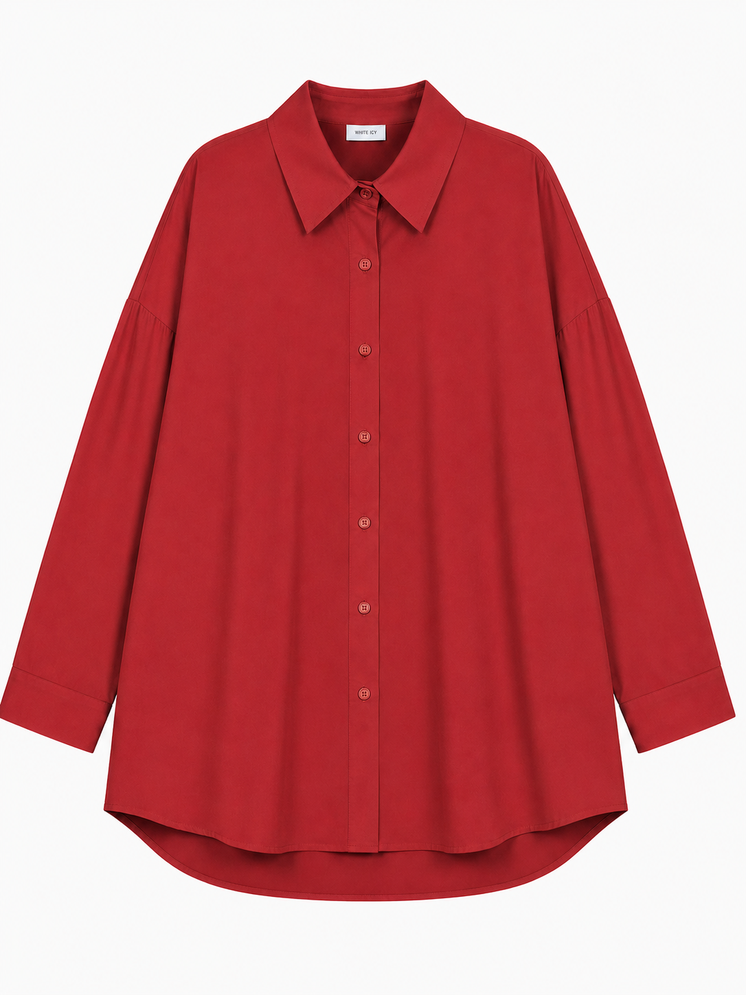 Chemise Oversize à Laçage – Rouge