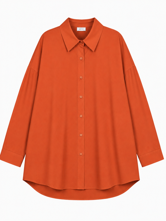 Chemise Oversize à Laçage – Terracotta