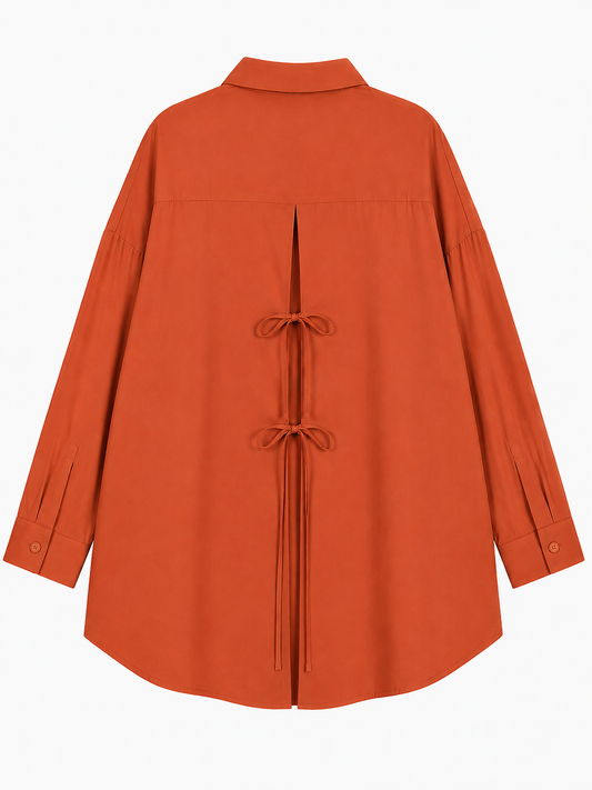Chemise Oversize à Laçage – Terracotta