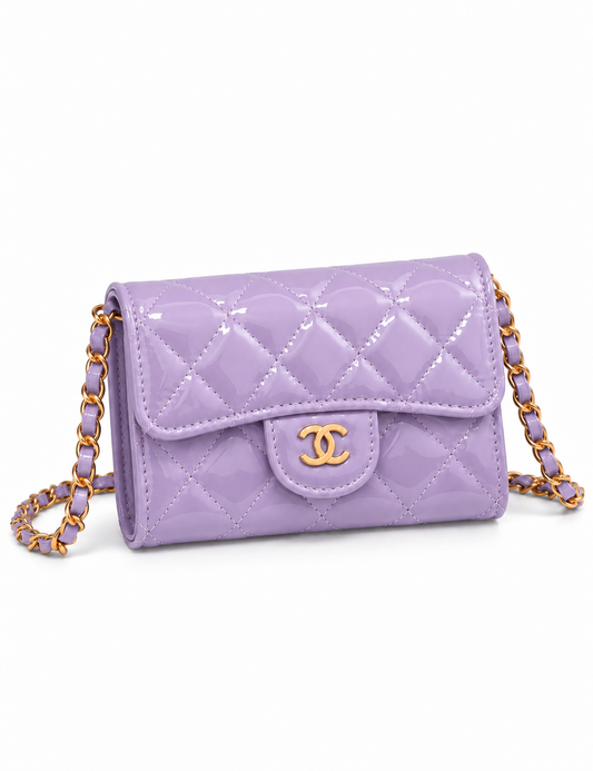 Mini Sac à Bandoulière -Glassy Violet- Détails
Dorés
