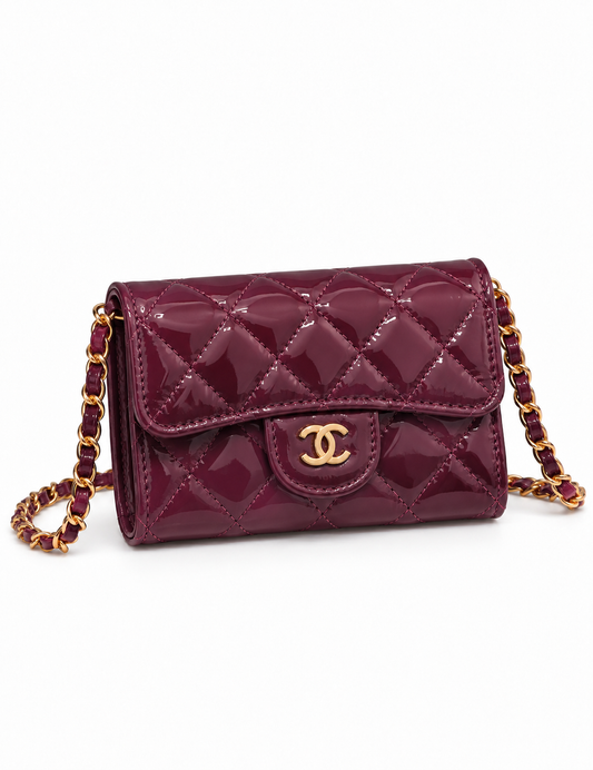 Mini Sac à Bandoulière -Glassy Prune - Détails
Dorés