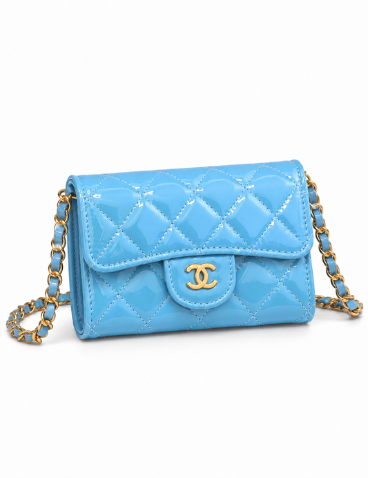 Mini Sac à Bandoulière -Glassy Sky Blue - Détails
Dorés